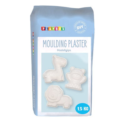 Playbox modellgips 1,5 kg förpackning, vit moulding plaster