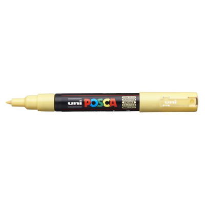 Posca PC-1MC Straw Yellow med spets synlig, öppen marker sedd från sidan