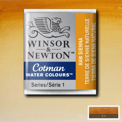 Winsor & Newton Cotman akvarellfärg halvkopp, Raw Sienna