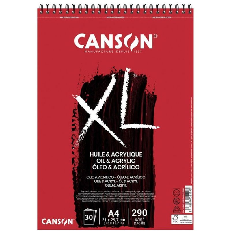 Canson XL olja- och akrylblock A3 med spiralbindning