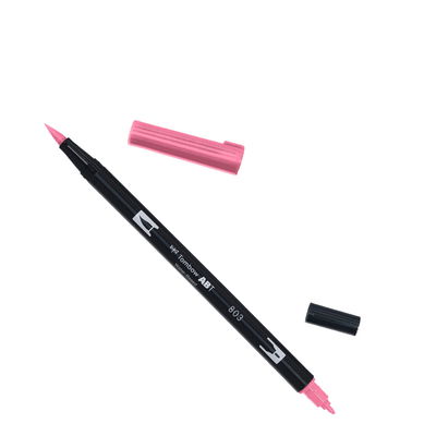 Tombow ABT Pink Punch803 Tombow ABT Dual Brush, vattenbaserad penna med två spetsar, en fine och en brush, Pink Punch 803