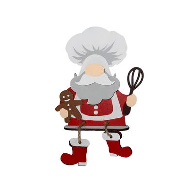 Tomte i trä med visp och pepparkaka, bagartomte som DIY-kit att måla själv från Cria