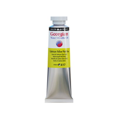 Georgian Water Mixable Oil Cobalt Cadmium Yellow Hue 37 ml vattenlöslig oljefärg i tub på vit bakgrund