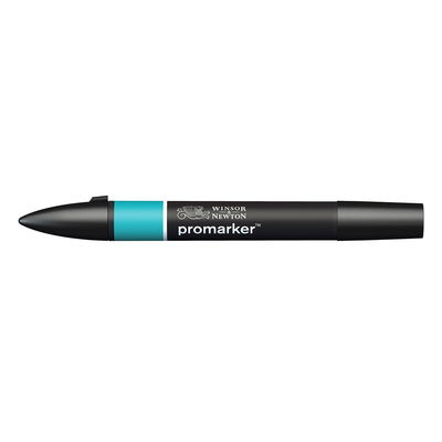 Winsor & Newton Promarker Turquoise C247 marker med dubbelspets frilagd på vit bakgrund