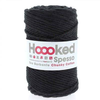 Hoooked Spesso Chunky Cotton 500g Noir svart makramégarn