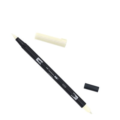 Tombow ABT Dual Brush, vattenbaserad penna med två spetsar, en fine och en brush, Peach 020