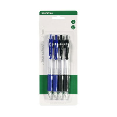 BNT Office 4-pack kulspetspennor BNT Office kulspetspennor 4-pack med 2 svarta och 2 blå pennor i förpacknin
