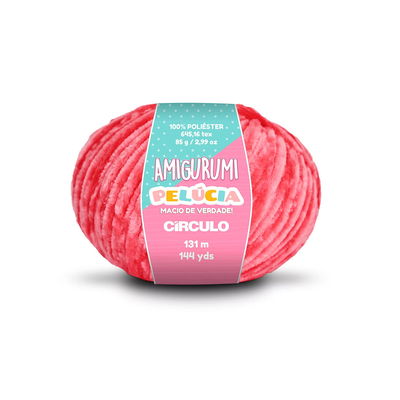 Circulo Amigurumi Pelúcia Red 85 g polyestergarn med sammetslen yta för amigurumis och gosedjur