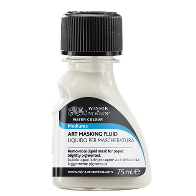 Maskeringsvätska från Winsor & Newton 75 ml i flaska med svart kork.