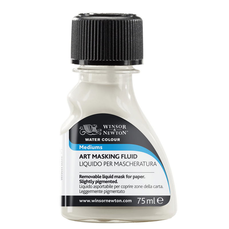 Maskeringsvätska från Winsor & Newton 75 ml i flaska med svart kork.