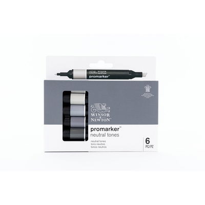 Winsor & Newton Promarker Neutral Tones 6-pack framsida av förpackning