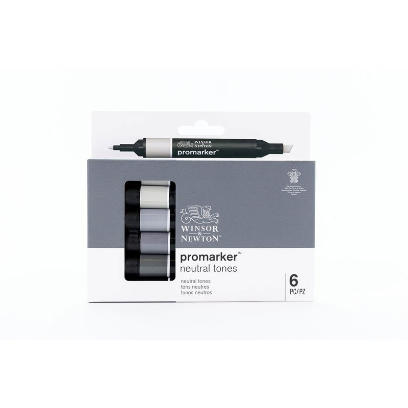 Winsor & Newton Promarker Neutral Tones 6-pack framsida av förpackning