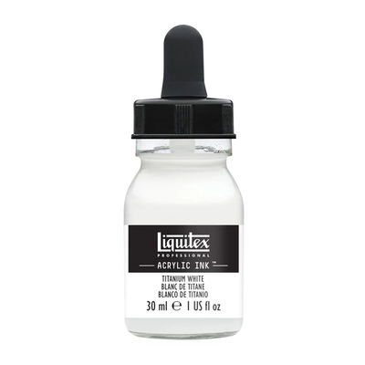 Flaska med pipett, Liquitex Professional Acrylic Ink 30 ml, Titanium White