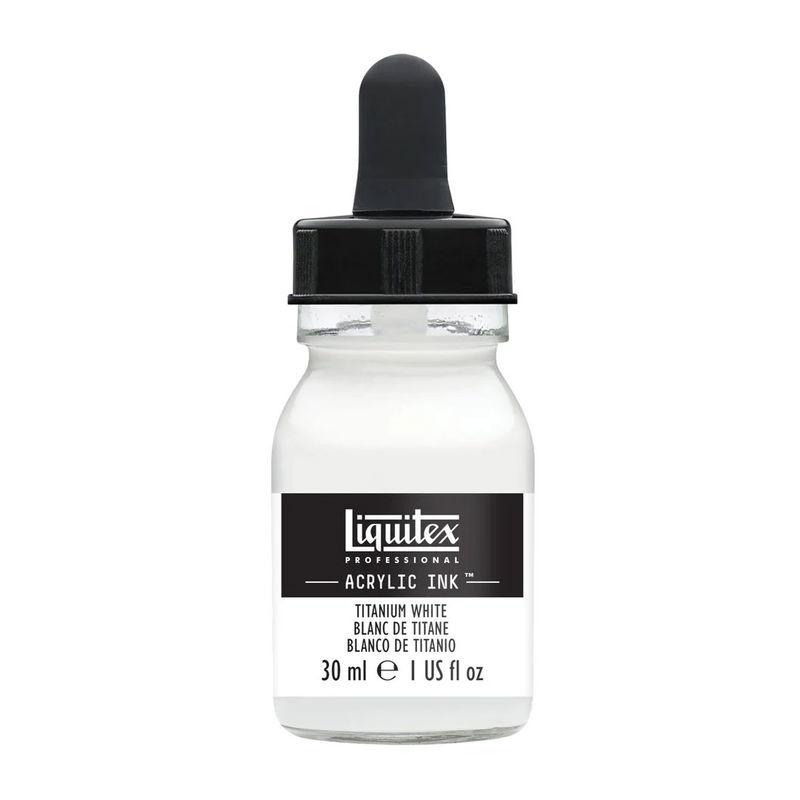 Flaska med pipett, Liquitex Professional Acrylic Ink 30 ml, Titanium White