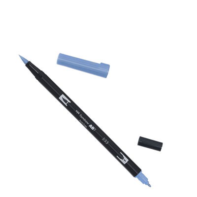 Tombow ABT Peacock Blue 533 Tombow ABT Dual Brush, vattenbaserad penna med två spetsar, en fine och en brush, Peacock Blue 533