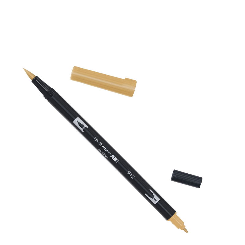 Tombow ABT Dual Brush, vattenbaserad penna med två spetsar, en fine och en brush, Pale Cherry 912