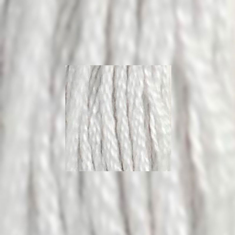 närbild av separerbara 6 trådar bomull White Tin 01