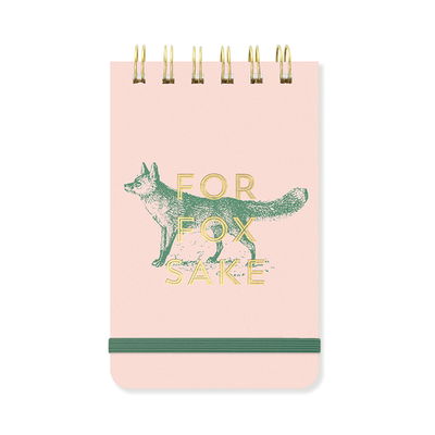 For Fox Sake Anteckningsblock Anteckningsblock med texten For Fox Sake med rävillustration. Texten och spiralbindningen är i guldfärg
