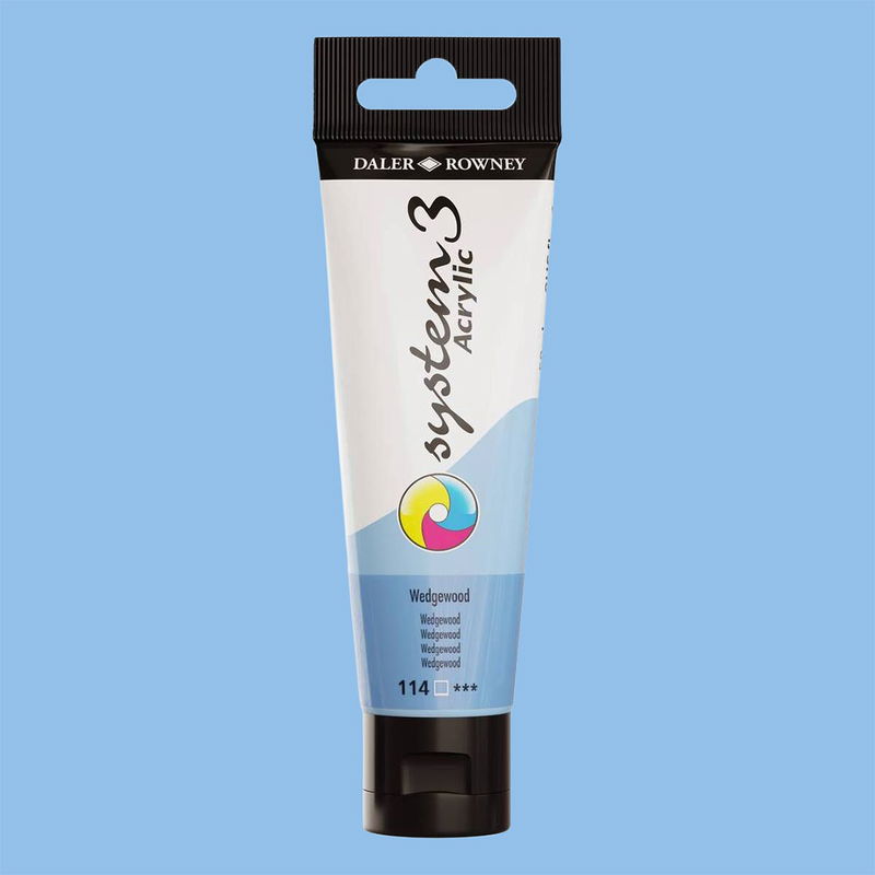 Daler-Rowney System3 Akrylfärg Wedgwood 114 59 ml färgprov i ljus blå nyans