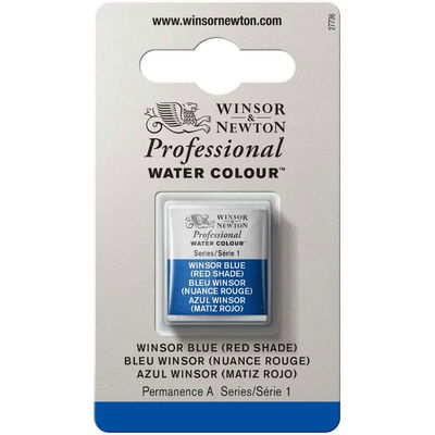 Förpackning med Winsor & Newton Professional akvarellfärg Winsor Blue (Red Shade) halvkopp