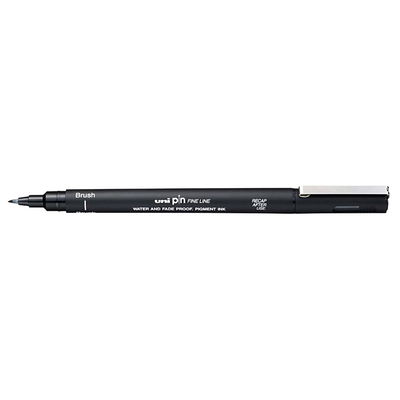 Black, Brush uni-pin fineliner, brush. Ljusäkta och vattenresistent.