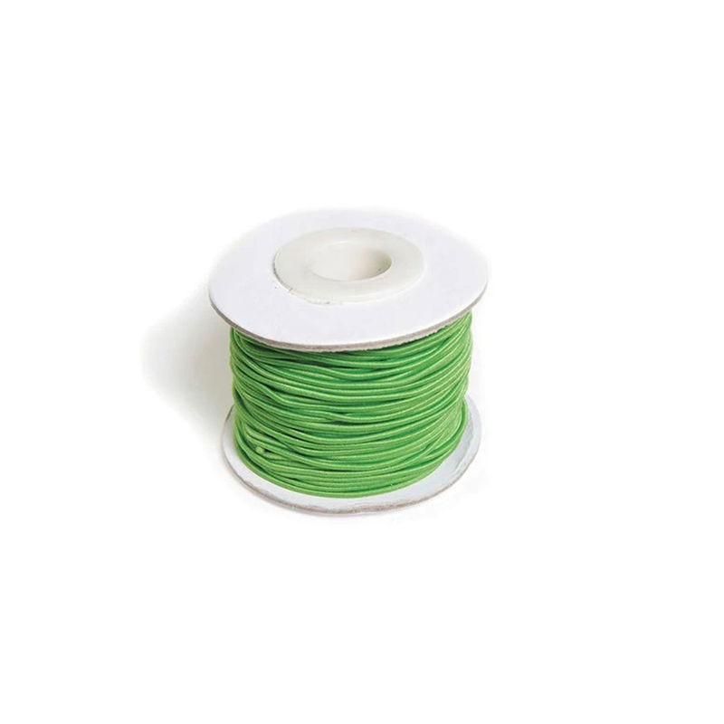 Grön elastisk tråd 1,2 mm x 25 m på rulle för smyckestillverkning