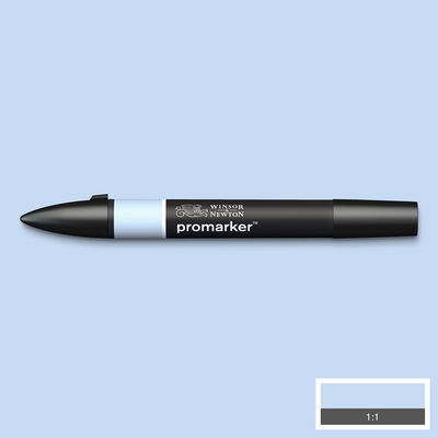 Winsor & Newton Promarker Cool Aqua C429 Winsor & Newton Promarker Cool Aqua C429 marker med färgprov och bakgrund i samma ton
