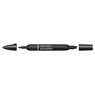 Winsor & Newton Promarker Black XB marker med bred snedskuren spets och smal rund spets