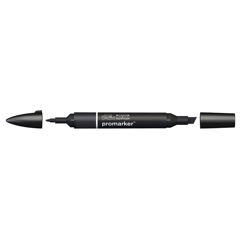 Winsor & Newton Promarker Black XB marker med bred snedskuren spets och smal rund spets