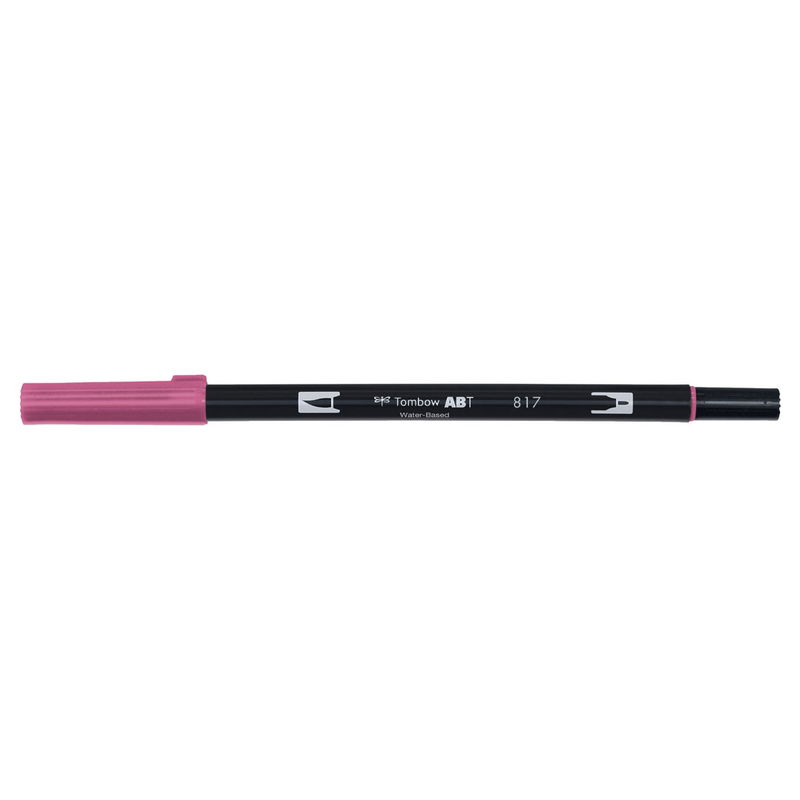 Vattenbaserad penna med två spetsar, en fineliner och en penselspets, Tombow ABT Dual brush Mauve