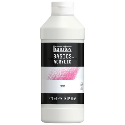 Liquitex Basics Gesso vit 473 ml flaska för grundering av canvas