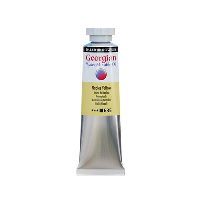 Georgian Water Mixable Oil Paint Naples Yellow 37 ml vattenlöslig oljefärg i tub på vit bakgrund
