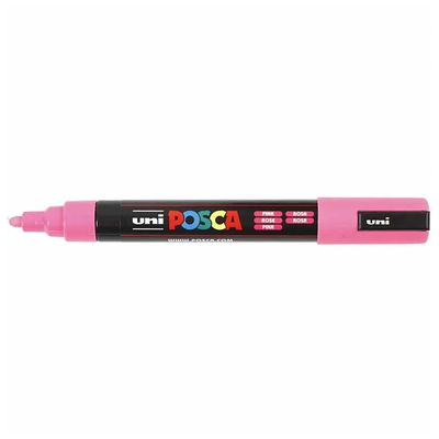Posca PC-5M Pink med spets synlig, öppen marker sedd från sidan