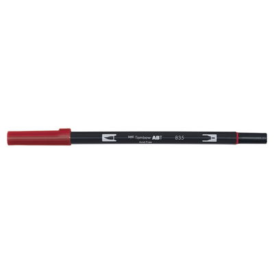 Vattenbaserad penna med två spetsar, en fineliner och en penselspets, Tombow ABT Dual brush Persimmon