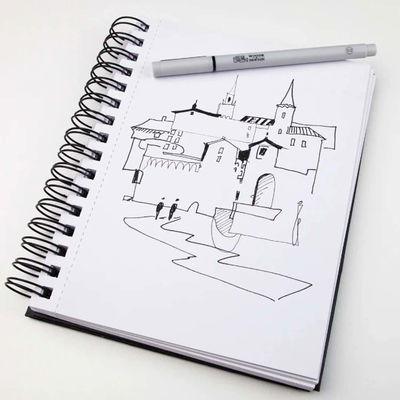 Skiss med fineliner i Winsor & Newton Sketch Pad