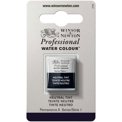 Förpackning med Winsor & Newton Professional akvarellfärg Neutral Tint halvkopp