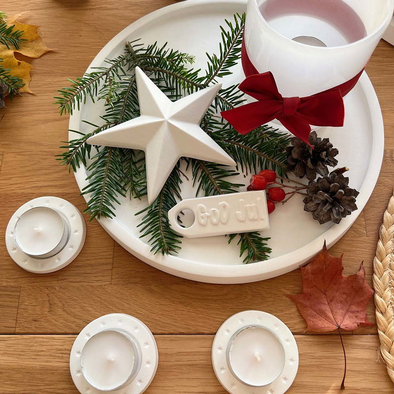 Julinspiration på runt fat mellan 27 cm