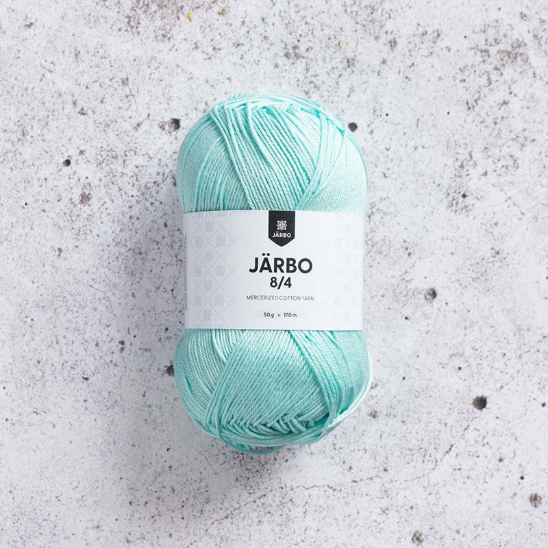 Järbo 8/4 50 gram. Mintpastell bomullsgarn. 100% bomull.