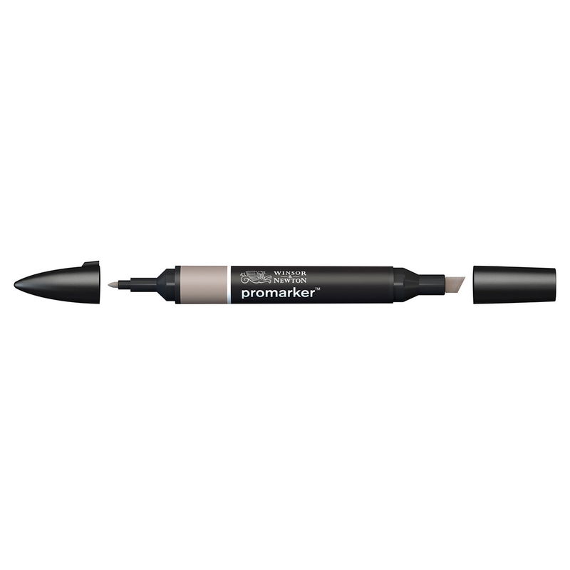 Winsor & Newton Promarker Warm Grey 3 WG3 marker med bred snedskuren spets och smal rund spets
