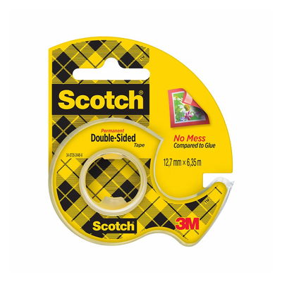 Scotch dubbelhäftande tejp med dispenser Scotch dubbelhäftande tejp med dispenser. Lätt att hantera och riva av i önskad storlek.