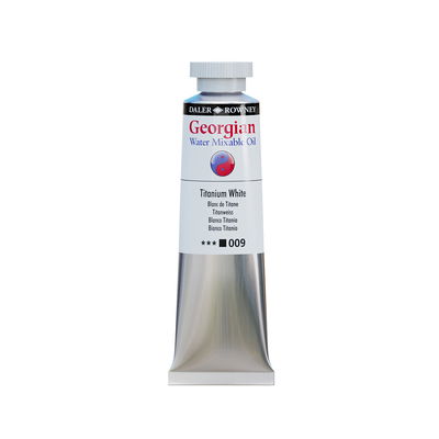 Georgian Water Mixable Oil Paint Titanium white 37 ml vattenlöslig oljefärg i tub på vit bakgrund