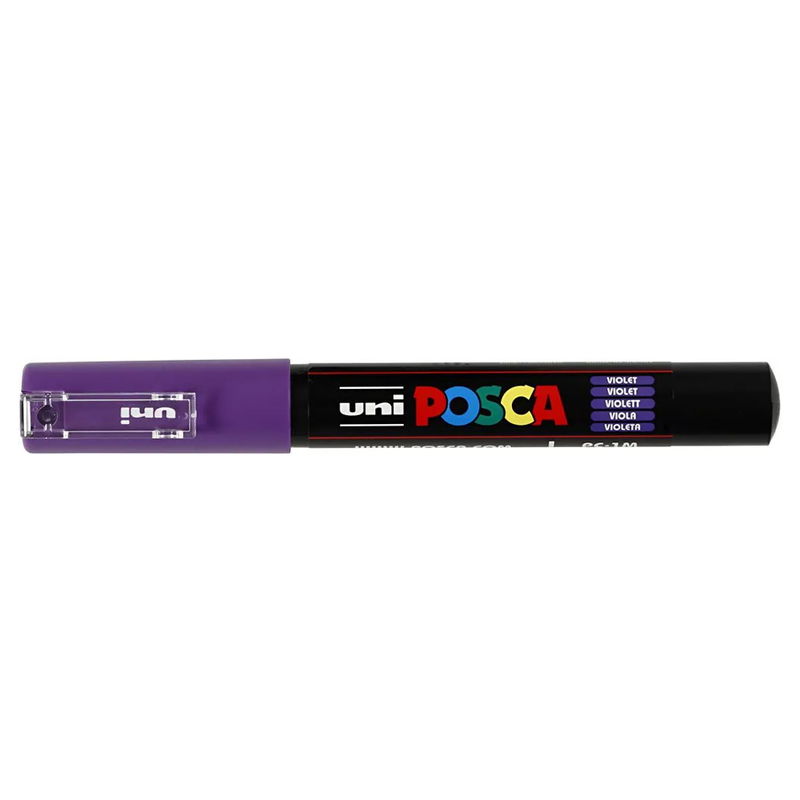 Posca PC-1MC Violet med kork, stängd marker sedd från sidan