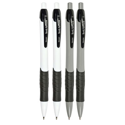 Stiftpennor 0,5 mm 4-pack grå och vit, BNT Office Fyra stiftpennor 0,5 mm från BNT Office i färgerna grå och vit, med bekvämt gummigrepp.