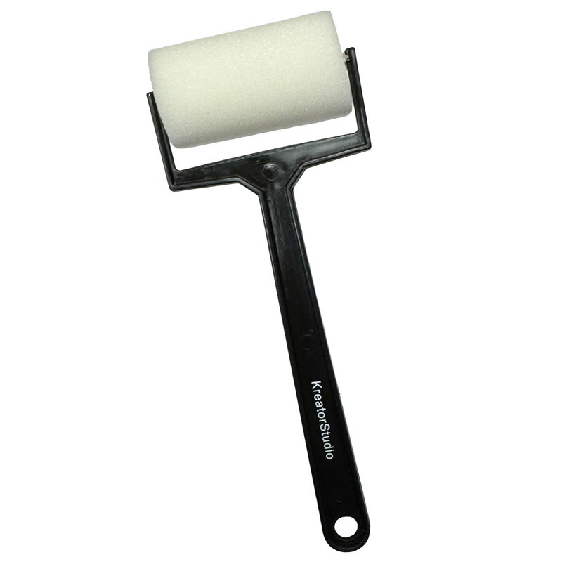 Skumgummiroller KreatorStudio med svart plasthandtag och bred skumrulle 60 mm för akryl och tryckteknik