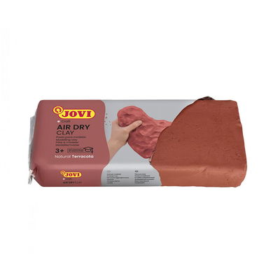 Jovi Air Dry Clay 1 kg terrakotta, öppnad förpackning med modellera