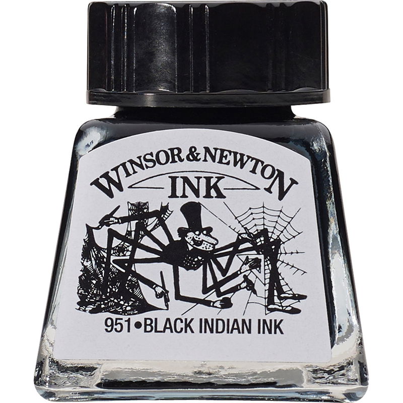 Winsor & Newton Drawing Ink Black Indian Ink 14 ml flaska