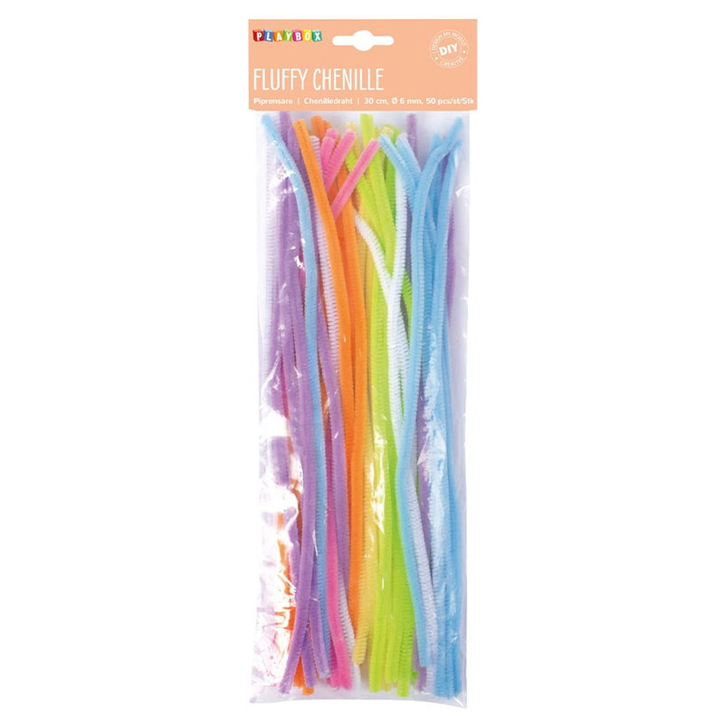 Piprensare i pastellfärger utspridda - rosa, orange, gul, vit, ljusblå, limegrön och lila