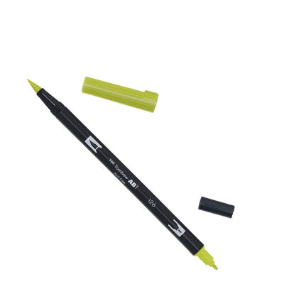Tombow ABT Light Olive Tombow ABT Dual Brush, vattenbaserad penna med två spetsar, en fine och en brush, Light Olive 126