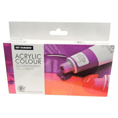 Förpackning Acrylic Colour Neon akrylfärger 8x22 ml från Art Rangers