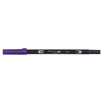 Vattenbaserad penna med två spetsar, en fineliner och en penselspets, Tombow ABT Dual brush Violet